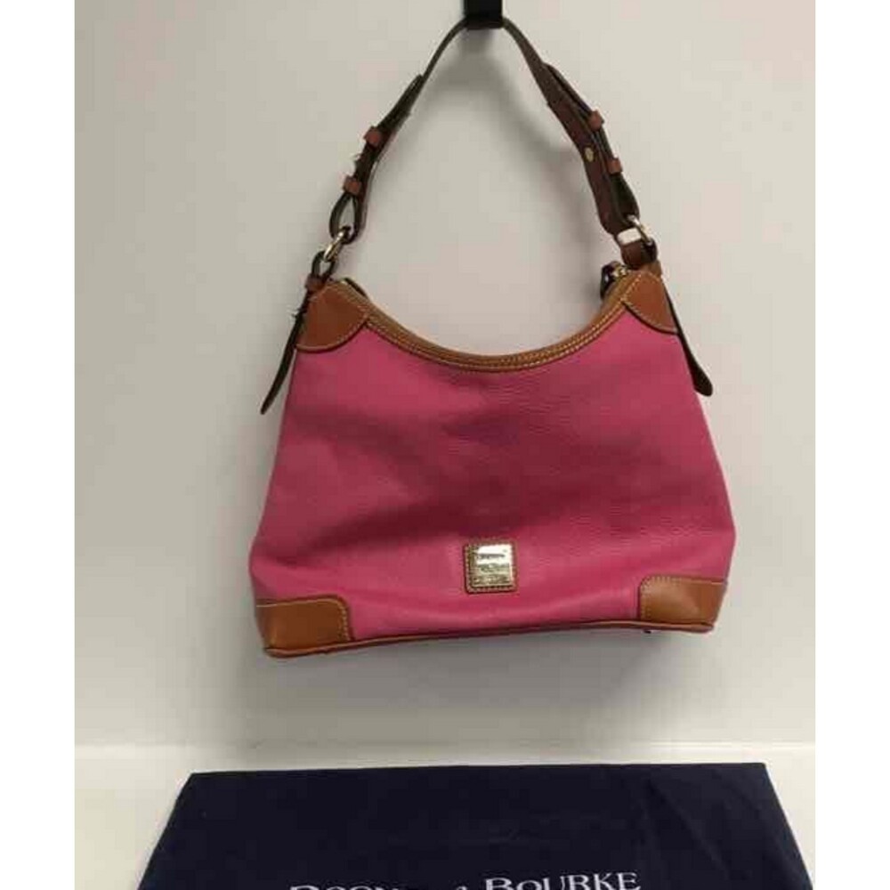 Dooney & Bourke Red Pebbled Grain Genuine Italian Leather Hobo Purse